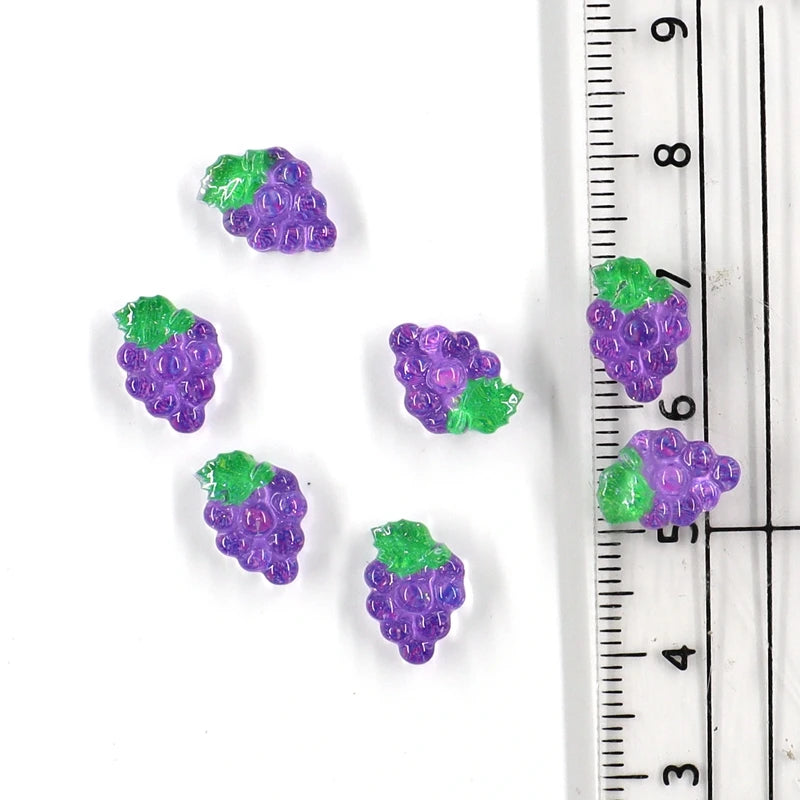 50Pcs Summer Kawaii 9Mm Resin Mini Cherry Fruit Cabochon Ornament Jewelry Charms Nail Art Decoration Flatback Manicure Parts