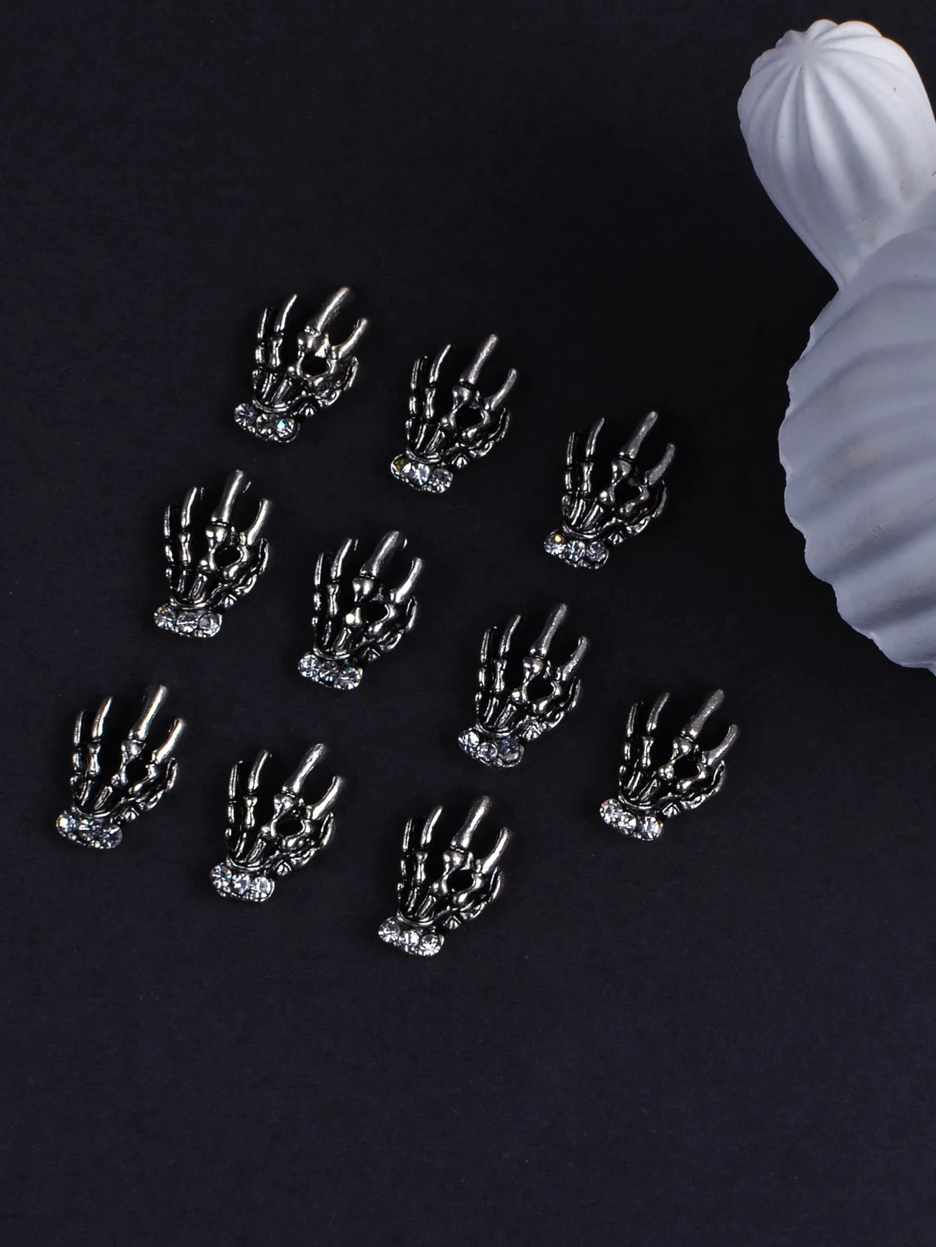 Halloween 10Pcs Skeleton Design Nail Art Decoration DIY Nail Charms Nail Gems Nail Supplies
