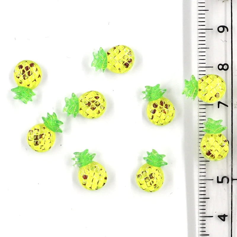 50Pcs Summer Kawaii 9Mm Resin Mini Cherry Fruit Cabochon Ornament Jewelry Charms Nail Art Decoration Flatback Manicure Parts