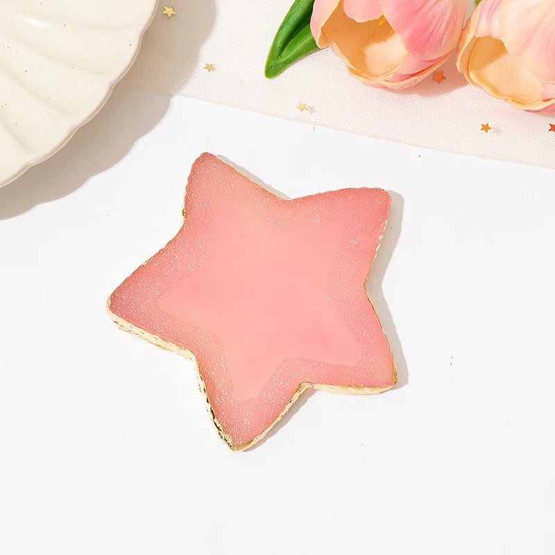 1PC round Resin Agate Stone Nail Art Palette False Nail Tips Mixing Color Drawing Pallet Gel Polish Display Shelf Manicure Tool