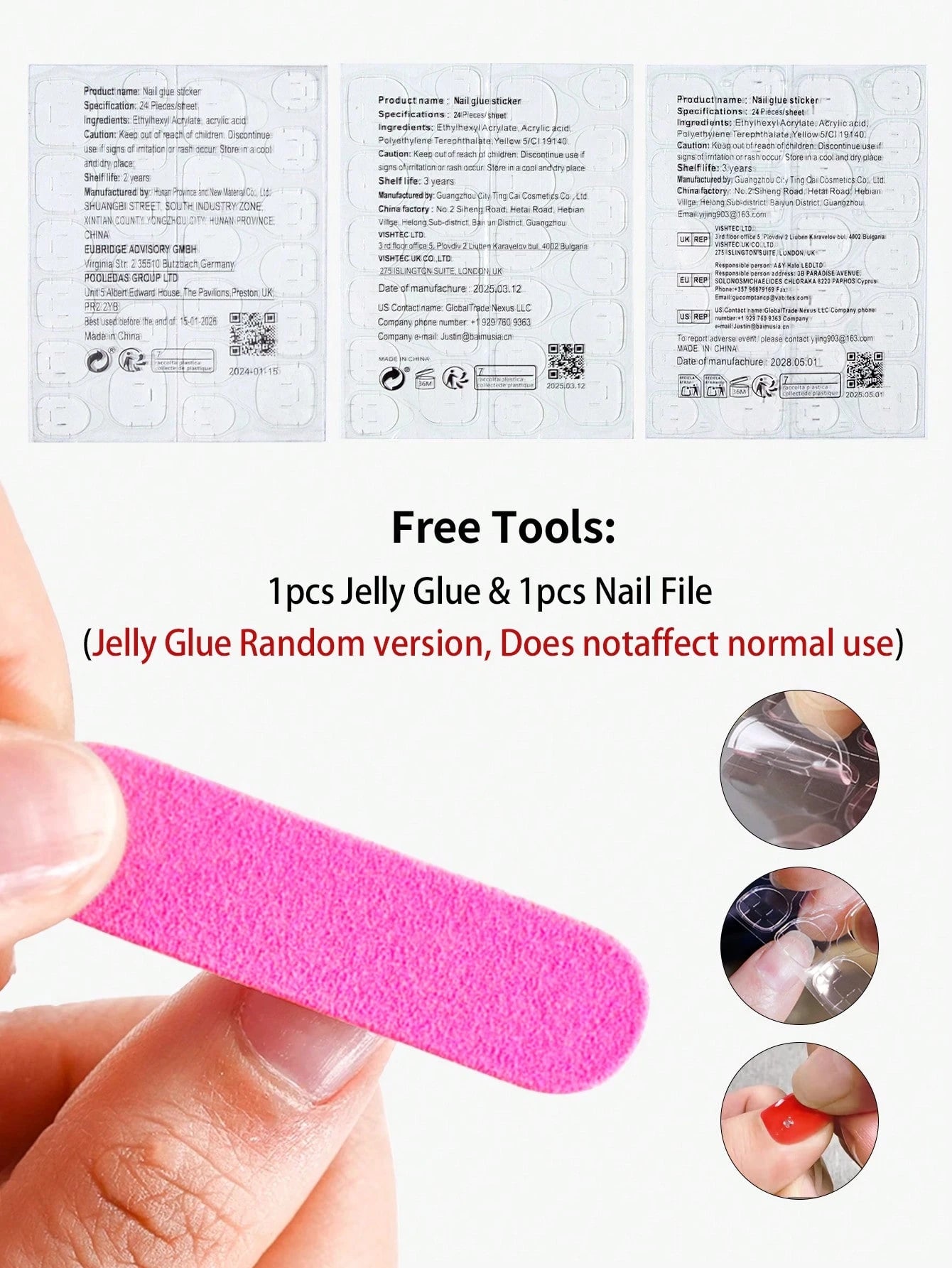 24Pcs Short Oval 3D Gelnail Makes Flower Nails Design French Acrylic Press on Nails Short Perfect Fit Fake Nail Set,Include: 1Pc Jelly Glue and 1Pc Nail File,Easy to Wear Summer Nails & French Tip Press on Nails Art for Women and Girls Daily Life Rave Party Use