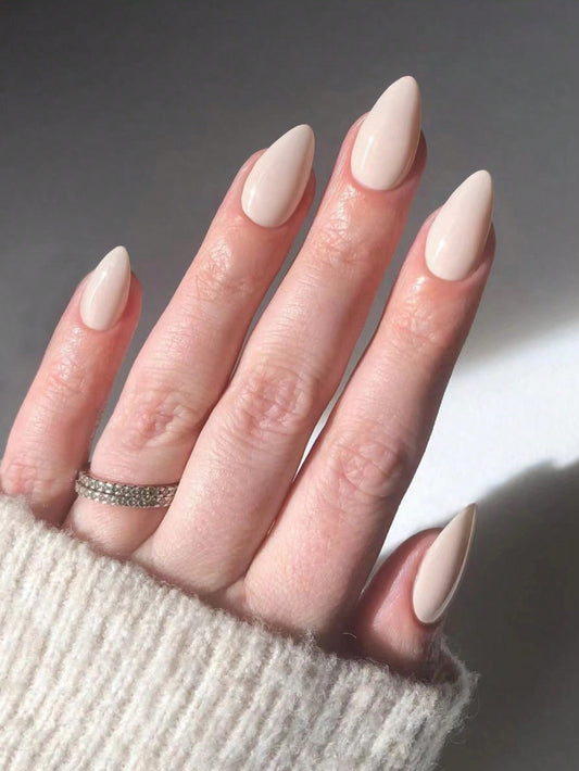 30Pcs Elegant Long Almond Shaped Minimalist Vintage Lotus Pink Plain False Nail Set for Women'S Daily Wear Press on Nails Nail Supplies