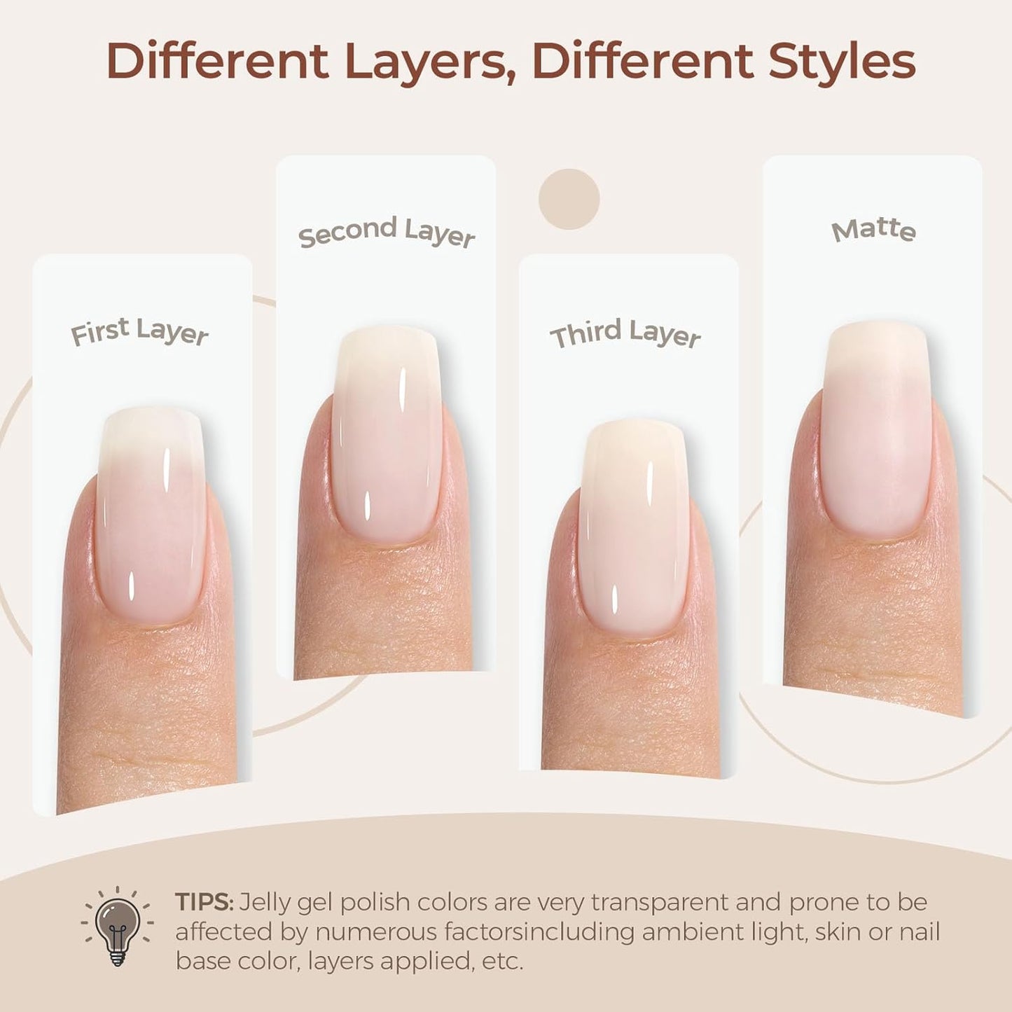 off White Gel Nail Polish Nude White Jelly Gels Nail Polish Light Color Translucent Soak off U V Polish Beige Natural Gel Polish for Nail Art Manicure DIY at Home 0.51 Fl Oz /GB47