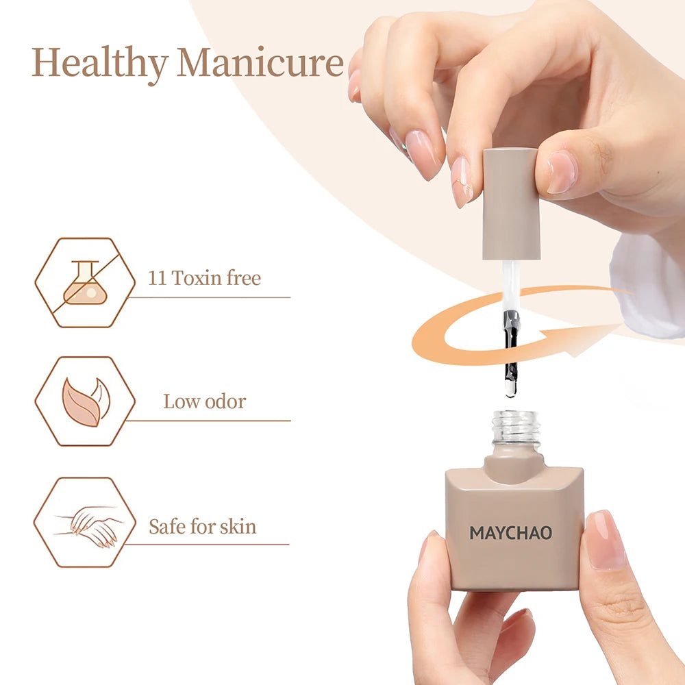 12Ml No Wipe Top Coat Base Coat Primer UV LED Nail Gel Polish Reinforcement Gel Soak off Semi Permanent Nail Art Varnish