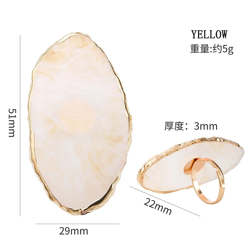 1PC round Resin Agate Stone Nail Art Palette False Nail Tips Mixing Color Drawing Pallet Gel Polish Display Shelf Manicure Tool