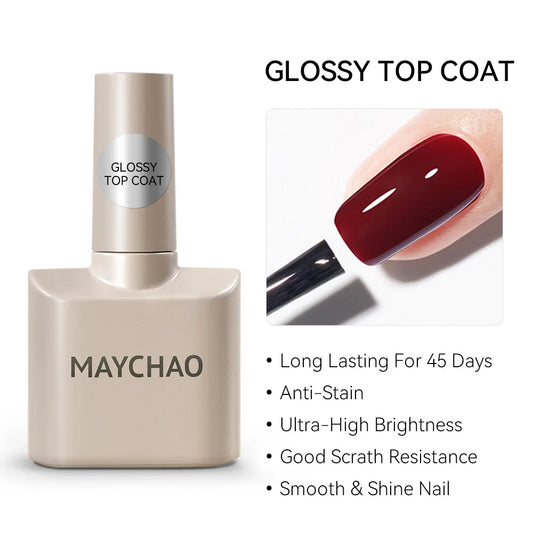 12Ml No Wipe Top Coat Base Coat Primer UV LED Nail Gel Polish Reinforcement Gel Soak off Semi Permanent Nail Art Varnish