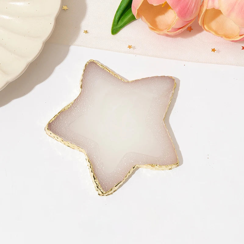 1PC round Resin Agate Stone Nail Art Palette False Nail Tips Mixing Color Drawing Pallet Gel Polish Display Shelf Manicure Tool