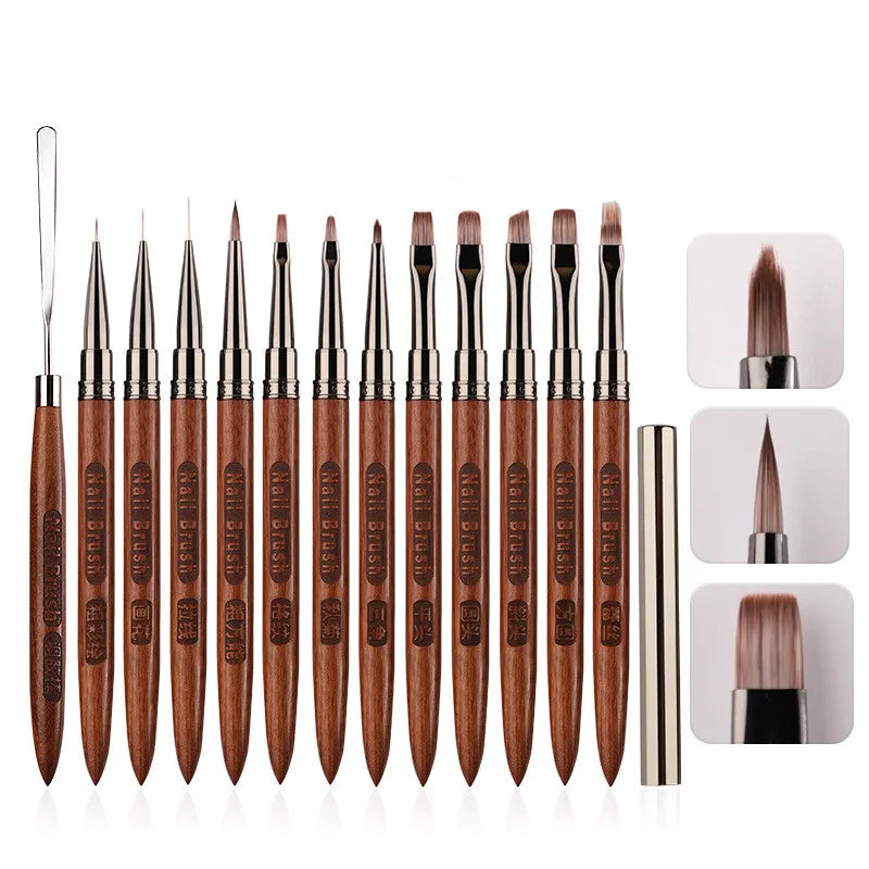 Nail Art Brush Triangular Spatula Drawing Painting Line Pen Liner Gradient Flat round Metal French Manicure Tools