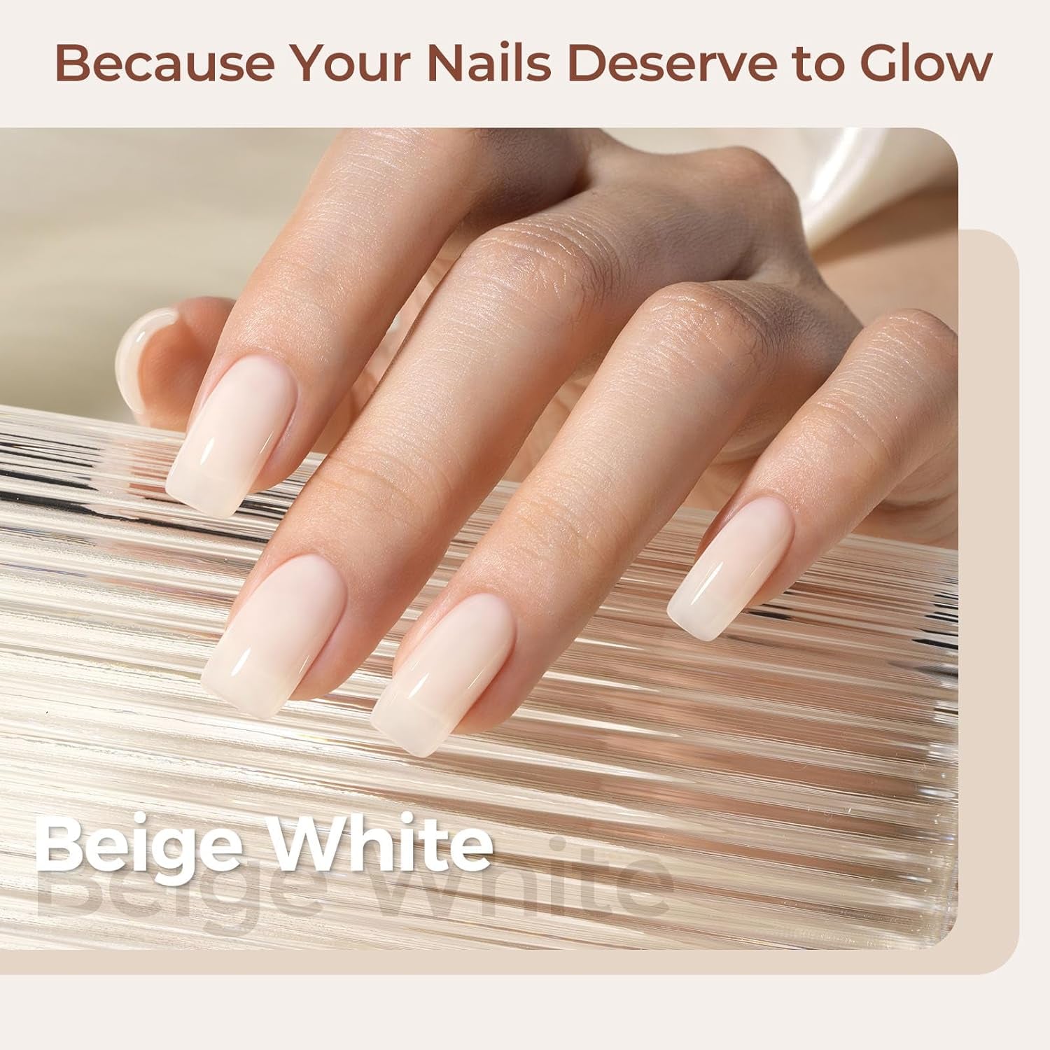 off White Gel Nail Polish Nude White Jelly Gels Nail Polish Light Color Translucent Soak off U V Polish Beige Natural Gel Polish for Nail Art Manicure DIY at Home 0.51 Fl Oz /GB47