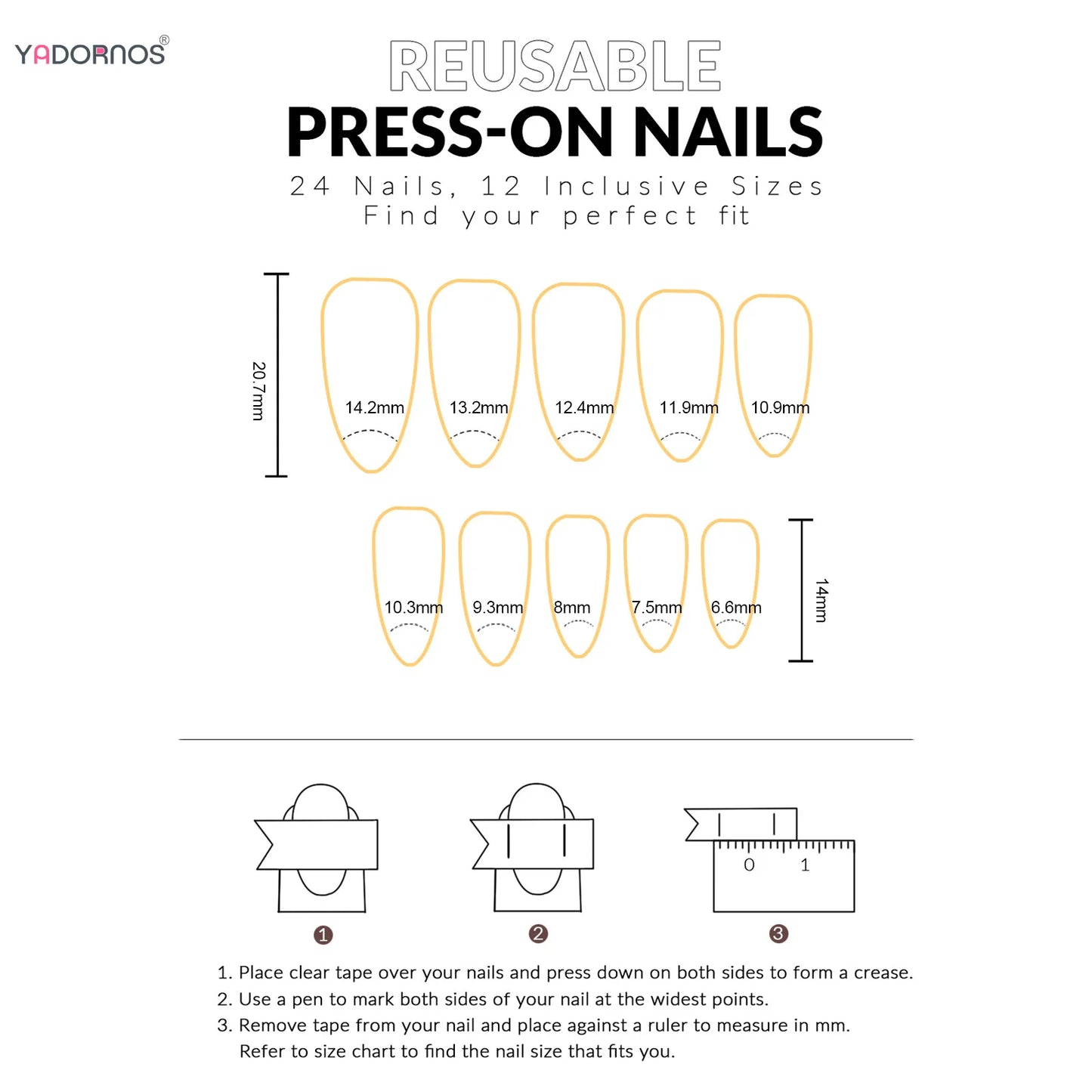24Pcs Tropical Flower Press on Nails Colorful French 3D Crystal Butterfly Shells Pattern Printed False Nails Almond Fake Nail
