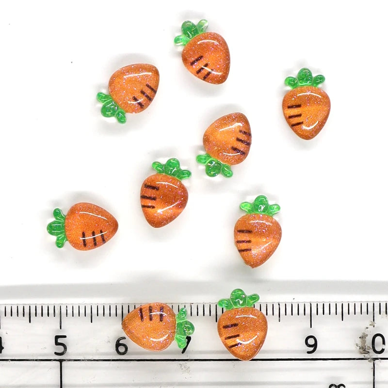 50Pcs Summer Kawaii 9Mm Resin Mini Cherry Fruit Cabochon Ornament Jewelry Charms Nail Art Decoration Flatback Manicure Parts