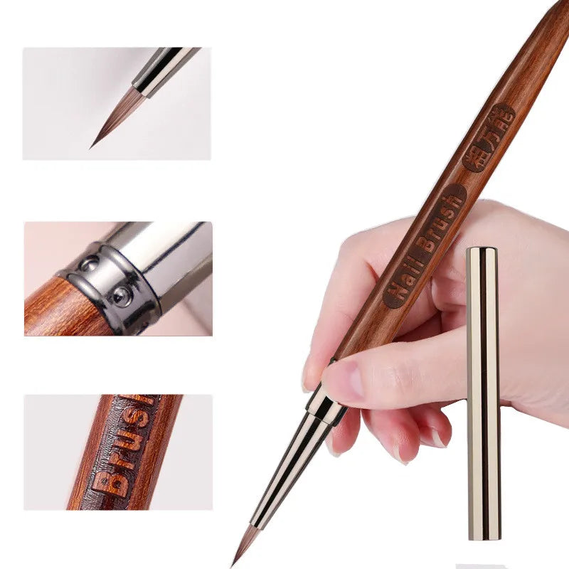 Nail Art Brush Triangular Spatula Drawing Painting Line Pen Liner Gradient Flat round Metal French Manicure Tools