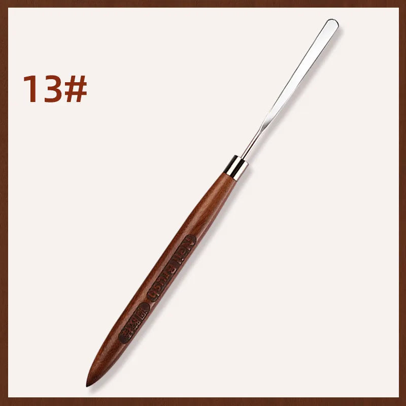 Nail Art Brush Triangular Spatula Drawing Painting Line Pen Liner Gradient Flat round Metal French Manicure Tools