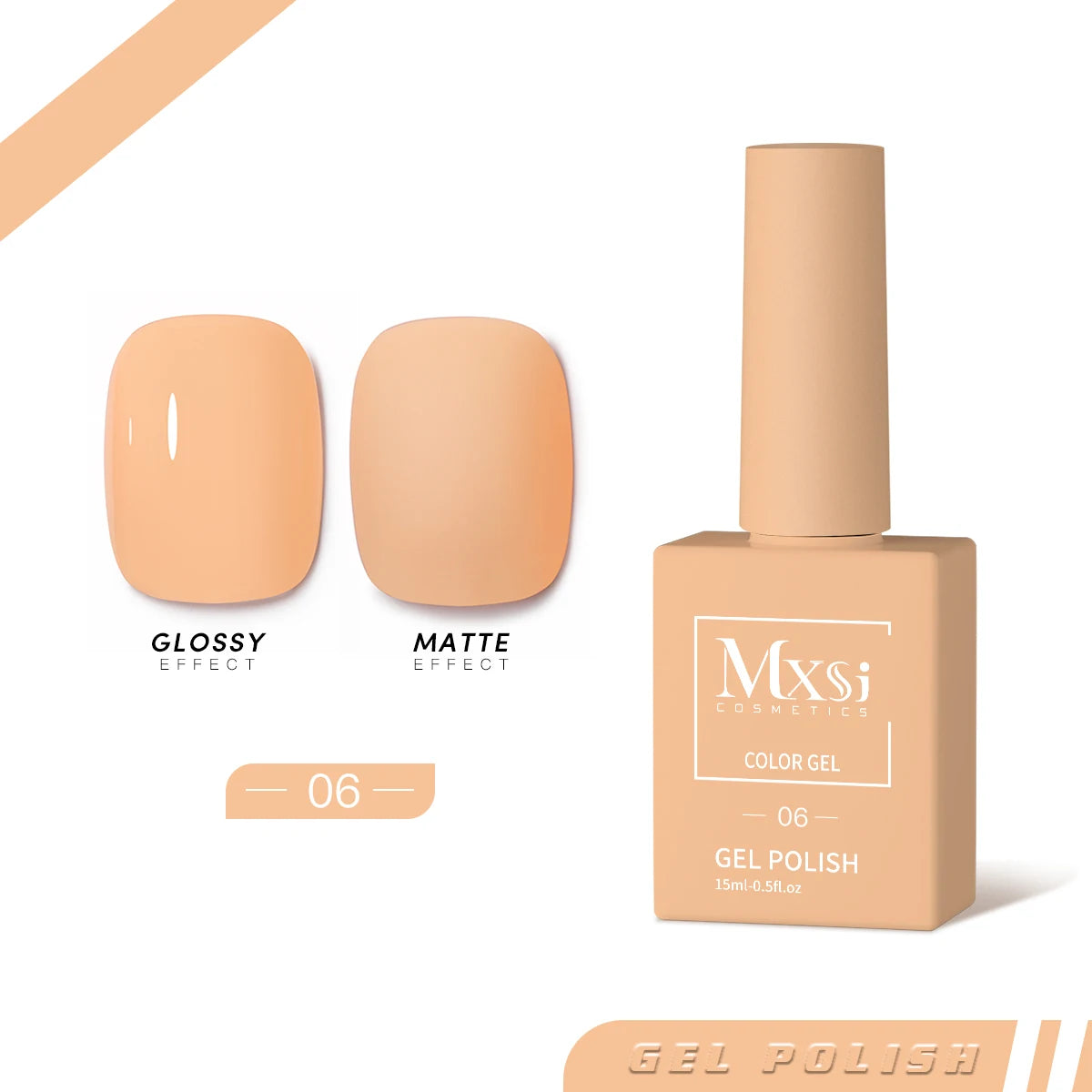 Mxsi 15Ml Gel Nail Polish Neon Brown Royal Blue Red Green Pastal Nude Nail Art Varnish Gel Lacquer Top Coat UV Gel Nail Not Set