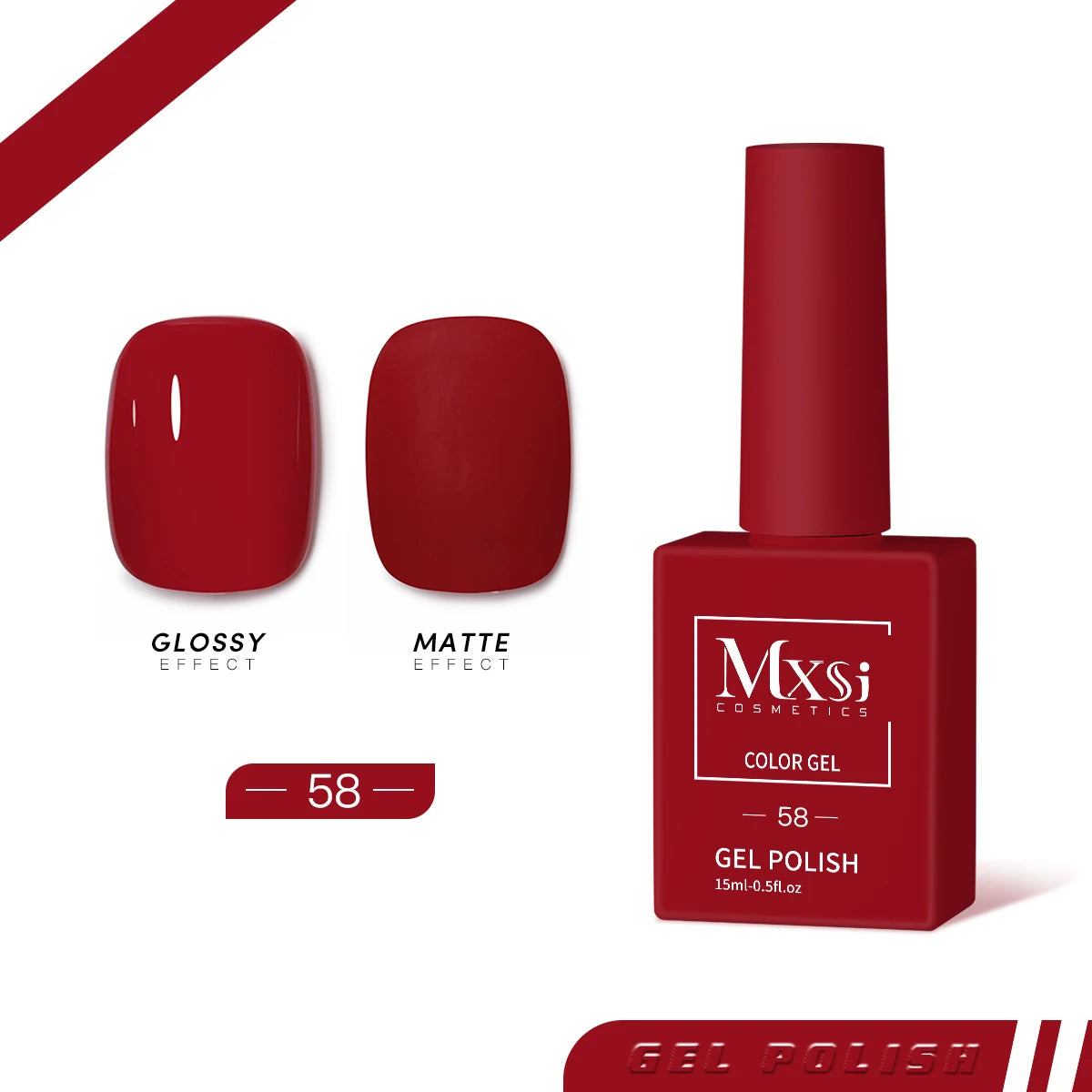 Mxsi 15Ml Gel Nail Polish Neon Brown Royal Blue Red Green Pastal Nude Nail Art Varnish Gel Lacquer Top Coat UV Gel Nail Not Set