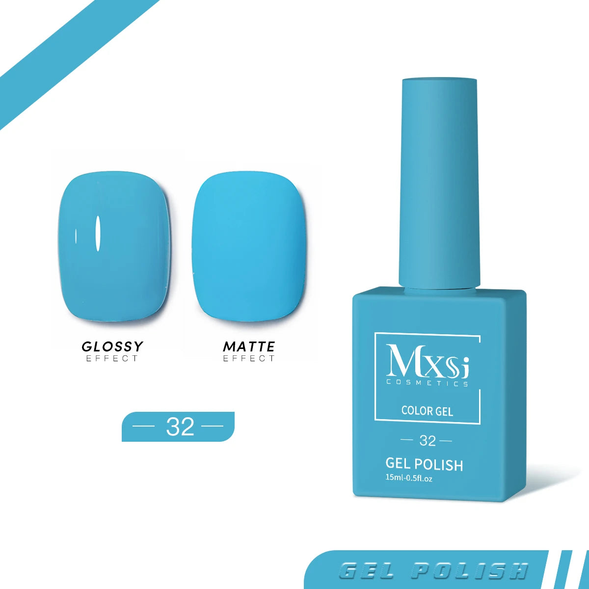 Mxsi 15Ml Gel Nail Polish Neon Brown Royal Blue Red Green Pastal Nude Nail Art Varnish Gel Lacquer Top Coat UV Gel Nail Not Set