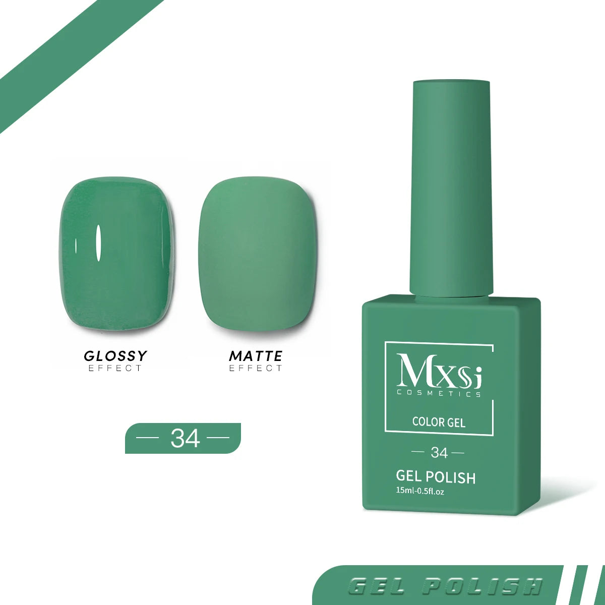 Mxsi 15Ml Gel Nail Polish Neon Brown Royal Blue Red Green Pastal Nude Nail Art Varnish Gel Lacquer Top Coat UV Gel Nail Not Set