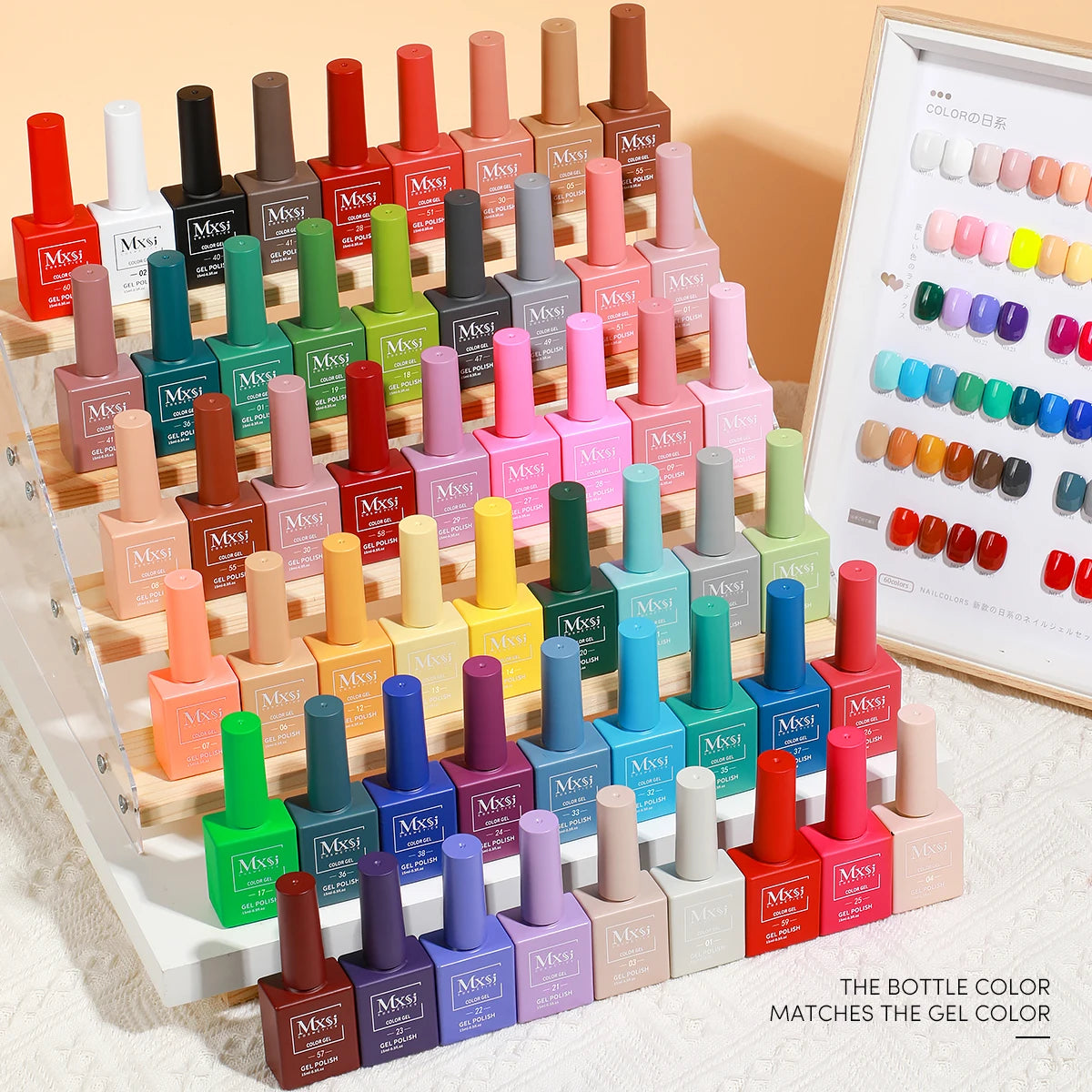 Mxsi 15Ml Gel Nail Polish Neon Brown Royal Blue Red Green Pastal Nude Nail Art Varnish Gel Lacquer Top Coat UV Gel Nail Not Set