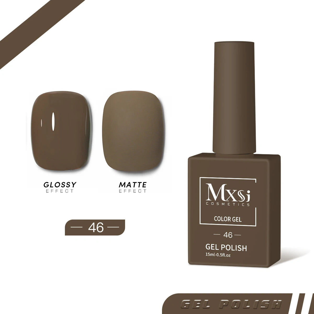 Mxsi 15Ml Gel Nail Polish Neon Brown Royal Blue Red Green Pastal Nude Nail Art Varnish Gel Lacquer Top Coat UV Gel Nail Not Set