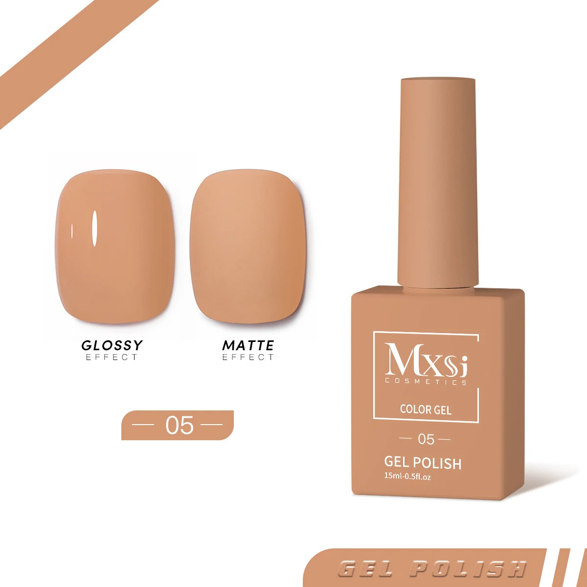 Mxsi 15Ml Gel Nail Polish Neon Brown Royal Blue Red Green Pastal Nude Nail Art Varnish Gel Lacquer Top Coat UV Gel Nail Not Set