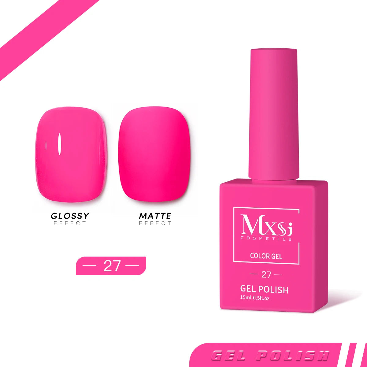 Mxsi 15Ml Gel Nail Polish Neon Brown Royal Blue Red Green Pastal Nude Nail Art Varnish Gel Lacquer Top Coat UV Gel Nail Not Set