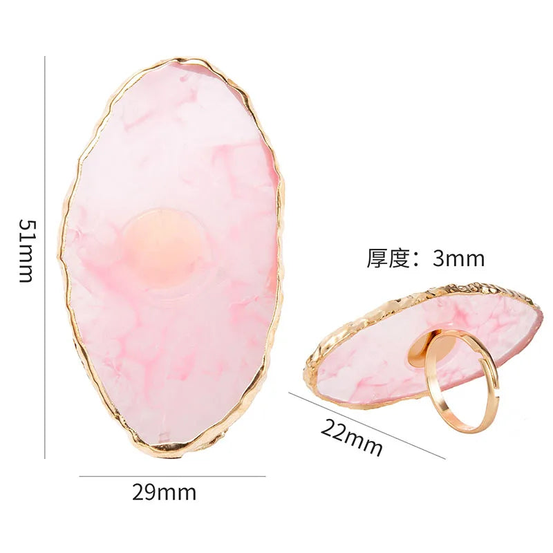 1PC round Resin Agate Stone Nail Art Palette False Nail Tips Mixing Color Drawing Pallet Gel Polish Display Shelf Manicure Tool