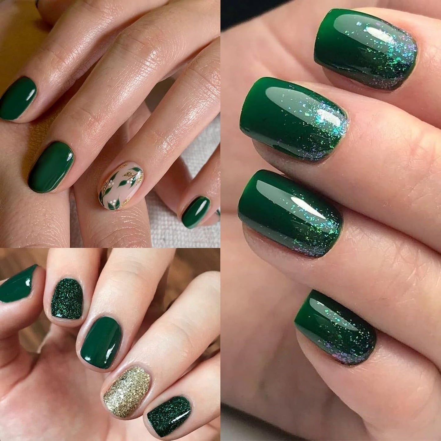 Green Gel Nail Polish Dark Emerald Gel Polish Forest Opaque Gels Polish Winter Color Lake Green Gels Nail Polish Soak off U V Nail Salon 0.51 Fl Oz/Gf09