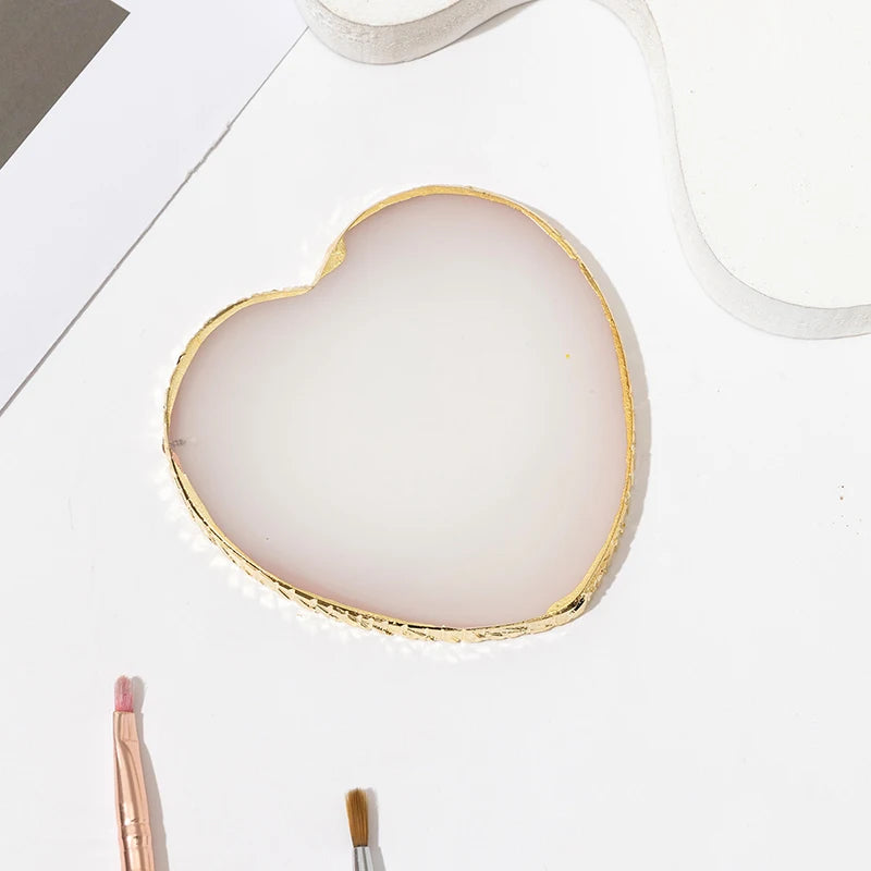 1PC round Resin Agate Stone Nail Art Palette False Nail Tips Mixing Color Drawing Pallet Gel Polish Display Shelf Manicure Tool
