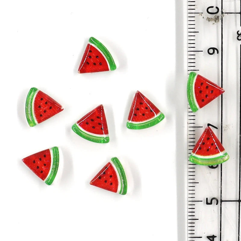50Pcs Summer Kawaii 9Mm Resin Mini Cherry Fruit Cabochon Ornament Jewelry Charms Nail Art Decoration Flatback Manicure Parts