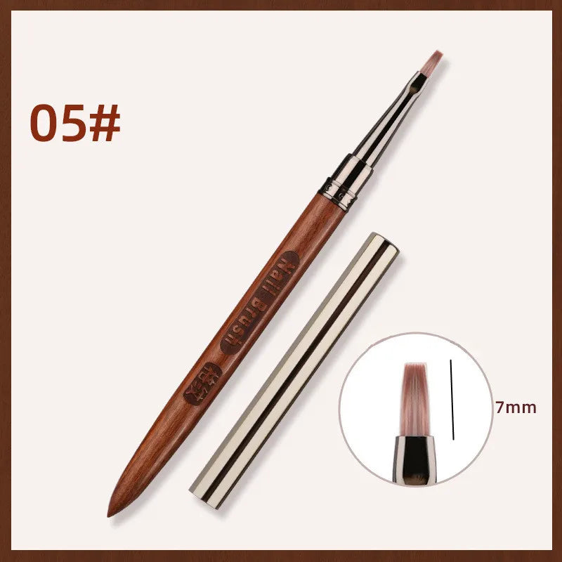 Nail Art Brush Triangular Spatula Drawing Painting Line Pen Liner Gradient Flat round Metal French Manicure Tools