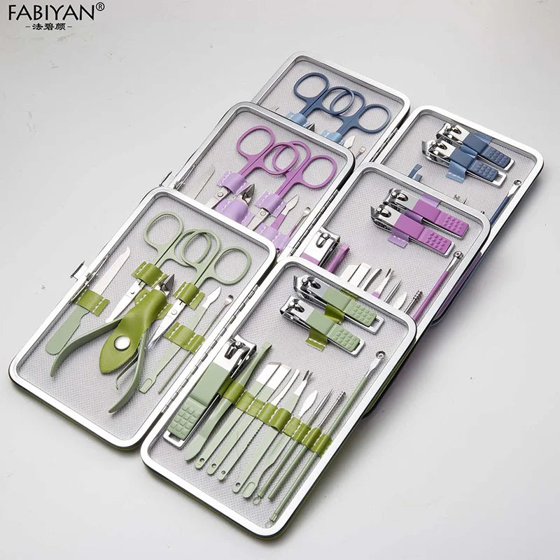 7/10/12/18Pcs Manicure Set Fingernail and Toenail Cutters for Men Dead Skin Plier Stainless Steel Nail Cutter Pedicure Tools Set