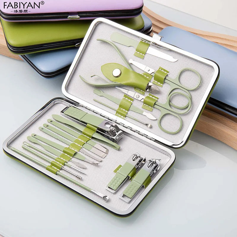 7/10/12/18Pcs Manicure Set Fingernail and Toenail Cutters for Men Dead Skin Plier Stainless Steel Nail Cutter Pedicure Tools Set