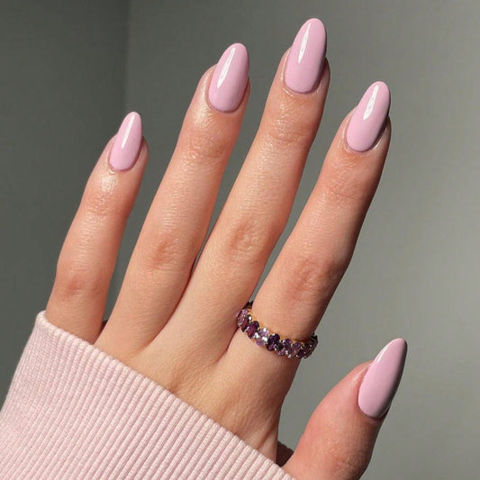 30Pcs Almond-Shaped Simple & Vintage Solid Color False Nail Set, Plum Purple Tone, Great for Women'S Daily Wear and Personality Enhancement Press on Nails Nail Supplies